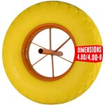 Roue de brouette pleine increvable 390 mm avec axe 20 mm