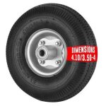 Roue gonflable 260 mm - axe d�port� - al�sage 16 mm - roue de diable gonflable