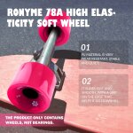 Roues de rechange pour skateboard, accessoire de haute performance, abec - 9 78a, 4 pièces Roues de rechange pour skateboard, accessoire de haute performance, abec - 9 78a, 4 pièces