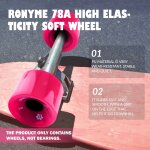 Roues de rechange pour skateboard, accessoire de haute performance, abec - 9 78a, 4 pi�ces