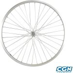 Roue vtt 26  av ecrou axe plein v - brake jante argent mach1 m110 evo moy miche magnum 36 t