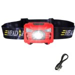 Rouge - lampe frontale a induction avec capteur de mouvement corporel, rechargeable par usb, 2 modes ...