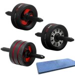 Rouleau de roue abdominale antidrapant en caoutchouc, poigne confortable, equipement de gymnastique ...