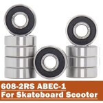 Roulement a billes pour skateboard, trottinette, 608 2rs, roulement a billes miniature, 8x22x7mm, 10 ...