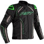 Rst s - 1 veste textile moto, noir - gris - vert, taille l pour hommes