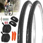 Rutu pneus vlo 26x1 3 / 8 & chambres a air schrader pour vlos vintage, 2 pices.