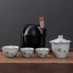Ruyao kuaike tasse en cramique un pot trois tasses, mont sur voiture, extrieur dessin a la main, ...