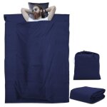 Intirilife sac de couchage en bleu fonc - 115 cm x 210 cm sac de couchage de hutte mince en polyester ...