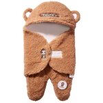 Sac de couchage bb - twinky - caramel - coton doux - 4 saisons - bonnet inclus