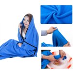 Sac de couchage portable 180cm x 80cm, doublure polaire, couverture l�g�re, ch�le pour camping en plein ...
