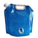 Sac a eau portable pliable de 5l avec robinet, sac de rangement d'eau de voiture, seau de poche d'eau ...