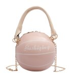 Sac a main en cuir pu pour femmes, design spcial en forme de basket - ball, chanes, lettre, a bandoulire, ...