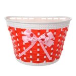 Sac en plastique avec nud papillon tricot, sac fait  la main, panier de vlo, scooter pour enfants, ...