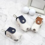 Sac porte - balle de golf en cuir pu, sac de rangement portable pour balle de golf avec boucle mentale ...
