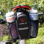 Sac de selle de v�lo a roulettes, double pochette de bouteille d'eau, sac de tige de selle de v�lo vtt, ...