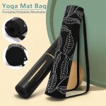 Sac de sport en toile epaisse pour femmes, 1 pi�ce, sac de yoga imprim� noir, sac de rangement pour tapis ...