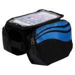Sacoche de cadre de v�lo 2025, double pochette, pour t�l�phone portable, ecran tactile, bleu