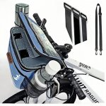 Sacoche de guidon vlo 5l isotherme avec support tlphone etanche & bandoulire, bleu.