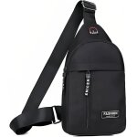 Sacoche homme sac a bandoulire homme, sac de poitrine homme bandouliere etanche sling bag avec trou ...