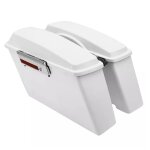 Sacoches rigides pour harley davidson road king classic 98 - 13 blanc lisse