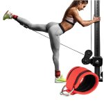 Sangle de cheville inf pour l'entra�nement en force avec des machines a c�ble rouge