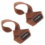 Sangle d'halt�rophilie - hms - f4435 - cuir - marron - 2 ceintures