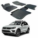 Tapis de sol en caoutchouc premium - scoutt - volkswagen touareg 2010 - 2018 - 4 pcs - noir - 3d design ... Tapis de sol en caoutchouc premium - scoutt - volkswagen touareg 2010 - 2018 - 4 pcs - noir - 3d design ...