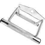 Scsports poigne de rameur - en forme v, moletage, ergonomique, acier, embouts en caoutchouc, charge ...