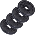 Scsports disques de poids - set 5 kg (4x1, 25 kg), 30 / 31 mm, fonte, noir - plaques d'haltres, equipement ...