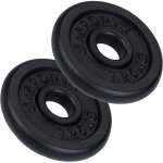 Scsports jeu de disques d'entranement ? 2, 5 kg, plaques 2 x 1, 25 kg, 30 / 31 mm, en fonte, noir ...