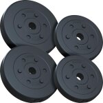 Scsports set disques de poids?15 kg, plaques 2 x 2, 5 / 5 kg en plastique, adapte au sol, silencieux, ...