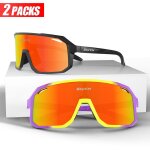 Scvcn 2 paquets lunettes de soleil de cyclisme sports de plein air course lunettes de conduite uv400 ...
