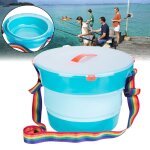 Seau de p�che pliable portable, stockage d'eau de salle de bain en plein air, app�t de lavage de voiture, ...