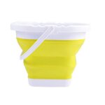 Seau pliable portable en silicone, couvercle pliable, seau de lavage de voiture, de pche en plein air ...