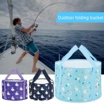Seaux pliants multifonctions 12l, 1 pice, pot a eau portable pour camping en plein air, pche, voyage, ...