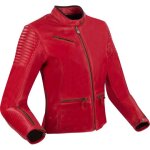 Segura curve blouson en cuir de moto, rouge, taille 38 pour femmes