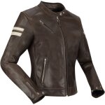 Segura romeo blouson en cuir de moto pour femmes, blanc - brun, taille 46