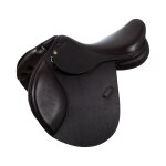 Selle d'obstacle pour cheval en cuir equestro evolution new 16, 5  mixte marron
