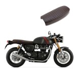 Selle pour transformation moto caf� - racer + scrambler craftride sl5 flat marron fonc�