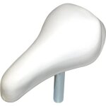 Selle v�lo bmx blanche enfant assise mousse confort avec tige 22mm 140mm universelle femme draisienne ...