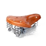Selle de vlo en cuir de vache a trois ressorts, vintage, accessoires de bicyclette
