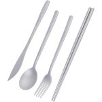 Senior - set de couverts de camping en titane a long manche cuillère fourchette couteau baguettes utilitaire ... Senior - set de couverts de camping en titane a long manche cuillère fourchette couteau baguettes utilitaire ...