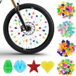 Sept - 144 pi�ces perles rayons v�lo, d�corations color�es pour rayons de v�lo, clip rayon v�lo color� ...