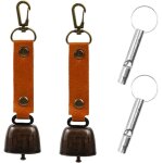 Sept - lot de 2 cloches d'ours bruyantes avec sifflets et porte - cls en cuir synthtique, cloches d'ours ...