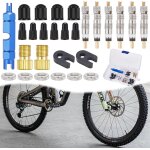 Sept - 27 pices obus valve presta, kit complet avec noyaux de valve, outil dmonte obus, bouchons et ...