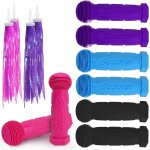 Sept - lot de 4 paires de poignes de scooter pour enfants, poignes de vlo en caoutchouc avec 2 paires ...