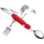 Sept - couverts pliants 6 en 1 en acier inoxydable - couverts de camping - couverts de voyage - vaisselle ...