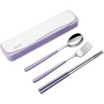 Sept - couverts de voyage, couverts en acier inoxydable 18 / 8, 4 couverts de camping avec fourchette, ... Sept - couverts de voyage, couverts en acier inoxydable 18 / 8, 4 couverts de camping avec fourchette, ...