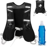 Sept - gilet de course ultra léger réfléchissant avec bouteille d'eau de 500 ml, dos en maille respirante ... Sept - gilet de course ultra léger réfléchissant avec bouteille d'eau de 500 ml, dos en maille respirante ...