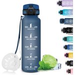 Sept - gourde, 1. 5l gourde sport, sans bpa, bouteille d'eau, gourde gradue pour 1 journee, filtre et ...